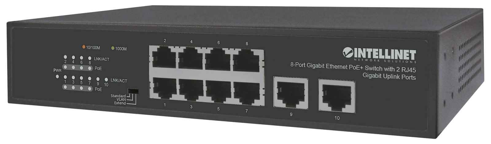INTELLINET | Switch 8 Port
Gigabit PoE+ 120 Watts
(Extender Mode)
