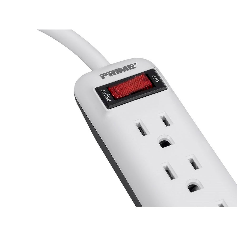 Prime Wire &amp; CAble | POWER STRIP 6 OUTLET W/3FT Cord