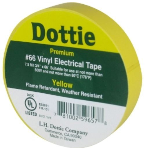 Tape YELLOW GENERAL VINYL PVC
3/4&quot; X 60&#39;