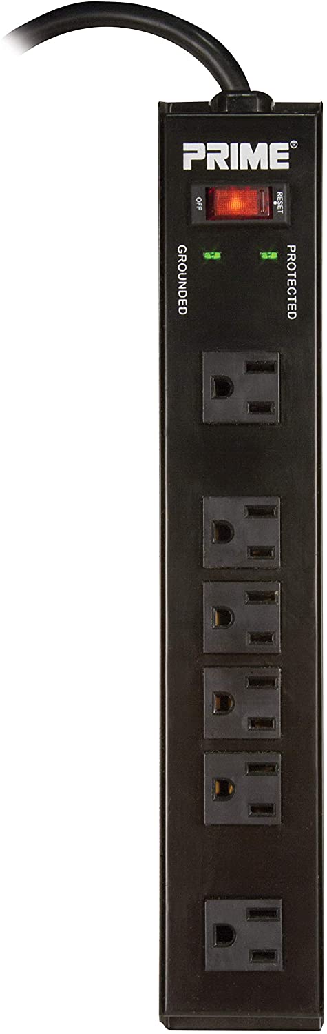 Prime Wire &amp; CAble | POWER STRIP/Surge Protector 6 OUTLET