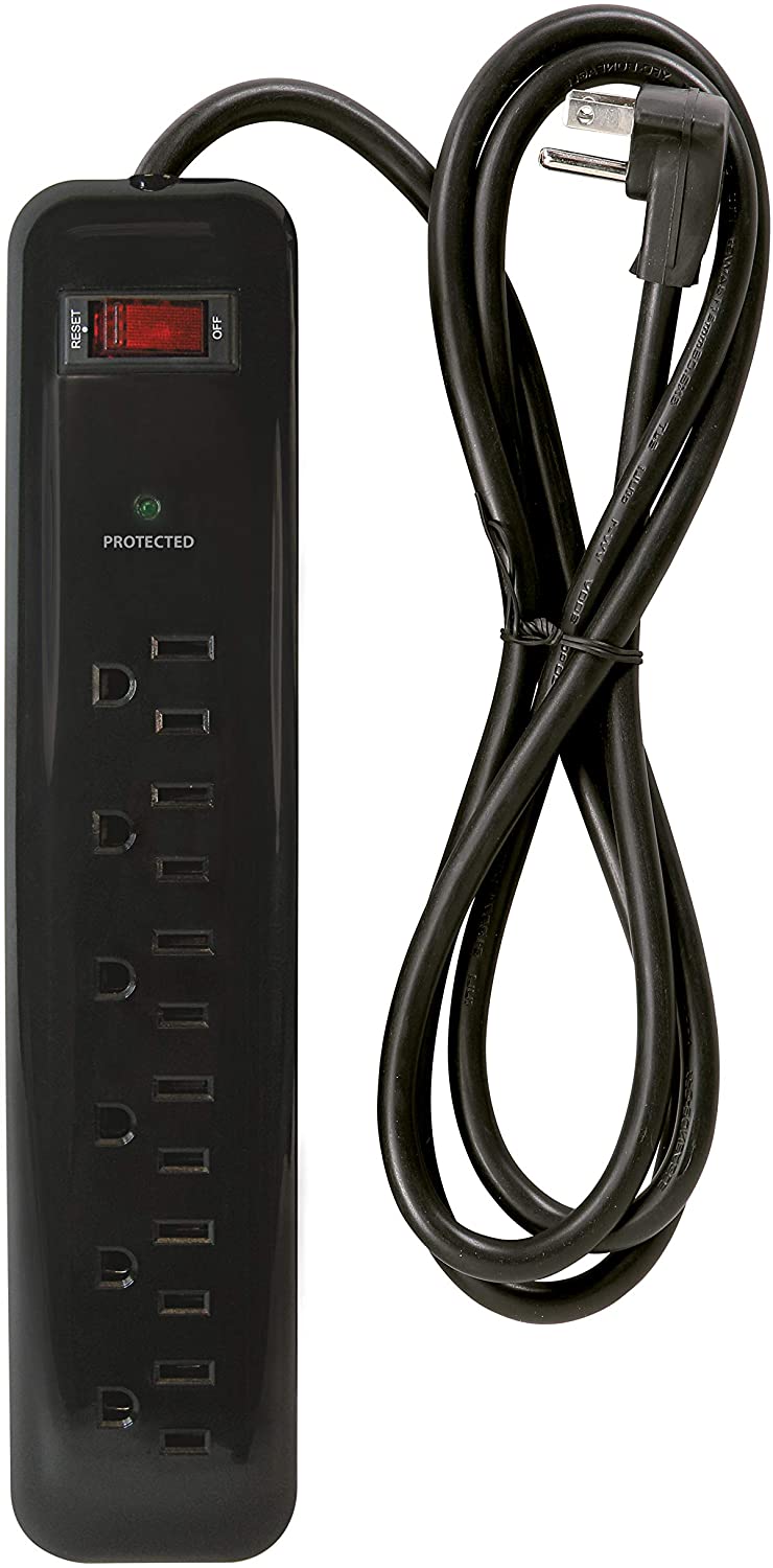 Prime Wire &amp; CAble | POWER
STRIP/Surge Protector 6 OUTLET
W/4FT Cord
