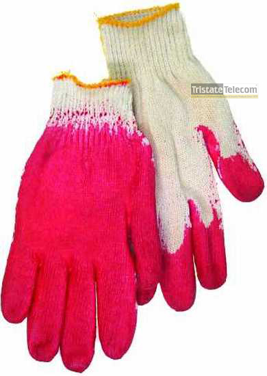 LIONBEAM | Glove String Knit Red Latex Coate 10 PR