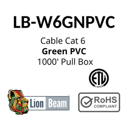 LIONBEAM | Cable Cat 6 CMR
Green 1000&#39; Pull Box