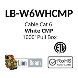 LIONBEAM | Cable Cat 6 CMP
White 1000&#39; Pull Box