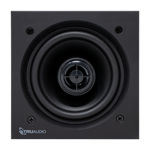 True Audio | 4&quot; high output
square in-ceiling speakers.
(square)