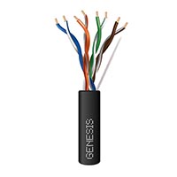 GENESIS CABLE | Cable Cat 6 4PR 1000&#39; PVC Black No X PB
