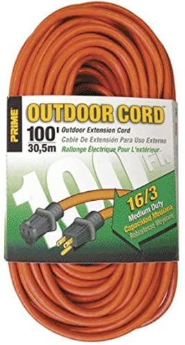 Extension Cord 100 Ft Outdoor Orange 16/3AWG