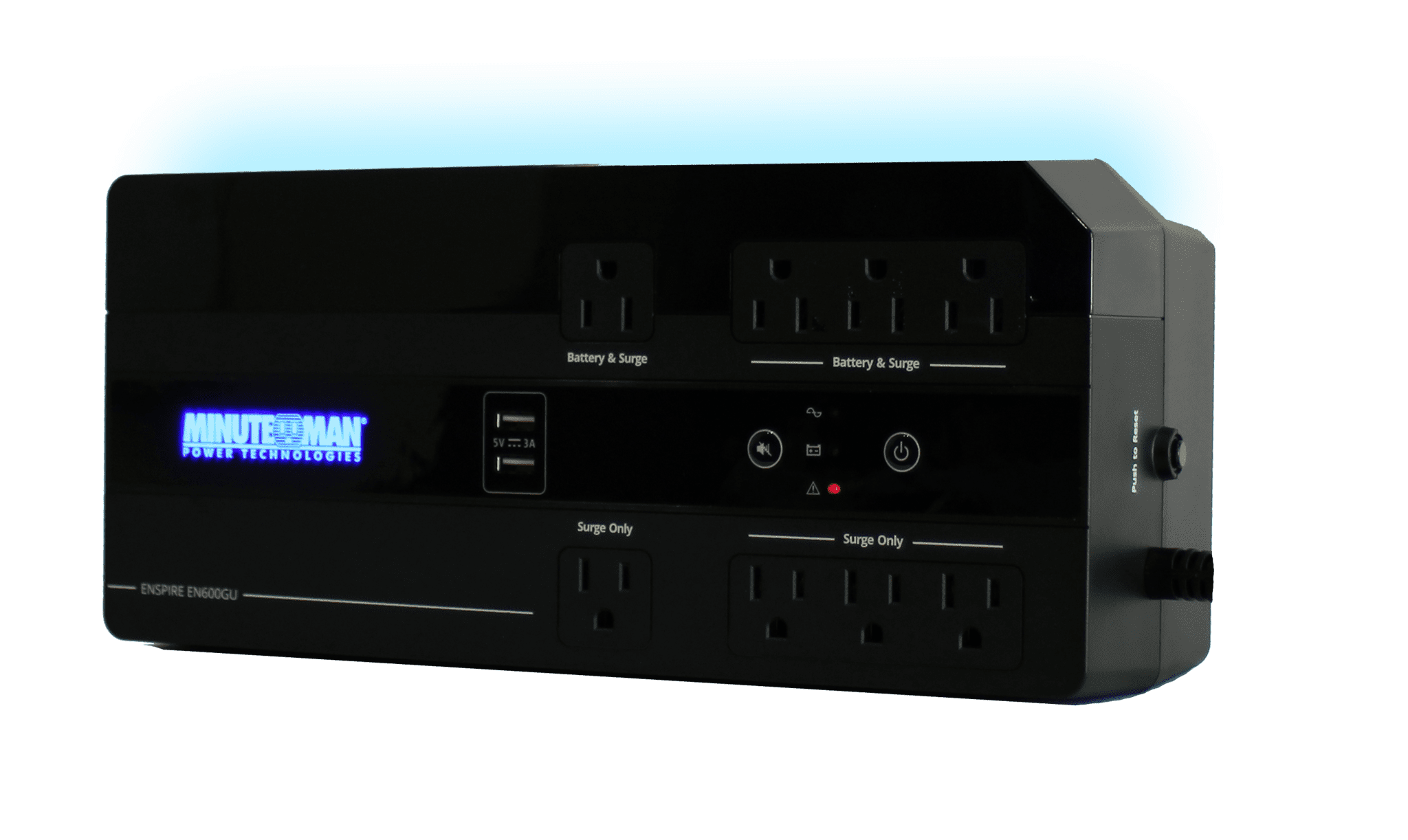 Minutemen | UPS 750VA 450W 5
surge and battery-protected
outlets &amp; 5 surge-only outlets
