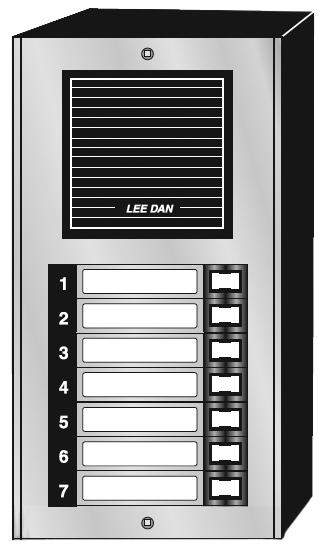 Door Panel 7 Button Auminum Surface Moun