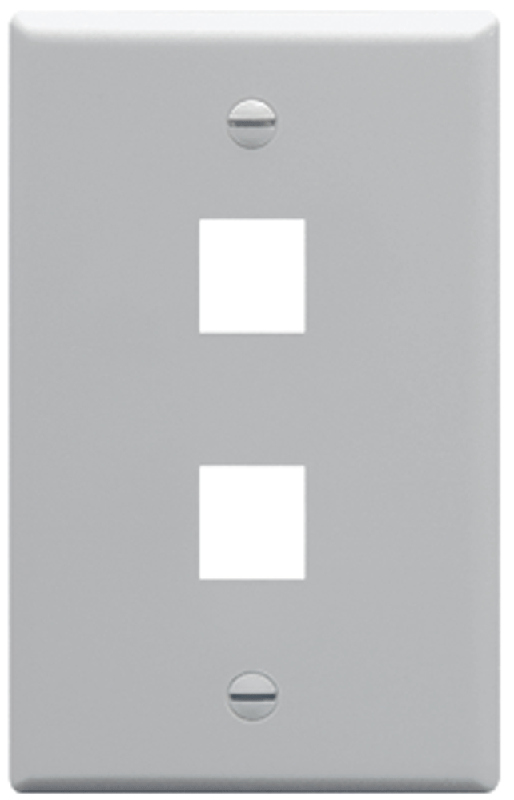 FACEPLATE, CLASSIC, 2 PORT, 1G GRAY