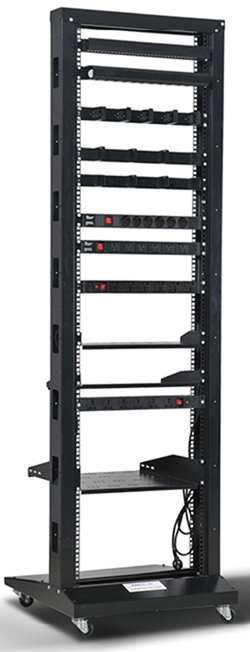 LIONBEAM | 2 Post Cable
Management Rack W/Casters 42U
6.5FT Cage Nut