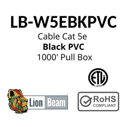 LIONBEAM | Cable Cat 5e CMR
Black 1000&#39; Pull Box