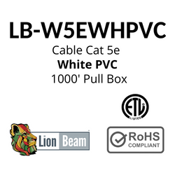 LIONBEAM | Cable Cat 5e CMR
White 1000&#39; Pull Box