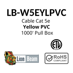 LIONBEAM | Cable Cat 5e CMR Yellow 1000&#39; Pull Box