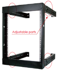 LIONBEAM | Open Frame 16U
Fixed Wall Rack With
Adjsutable Depth 18-30&quot;
