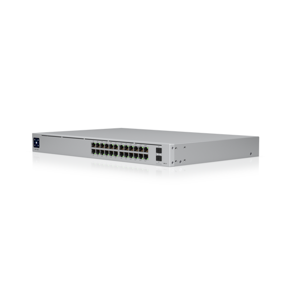 Ubiquiti | Switch Pro 24 PoE
16 GbE PoE+ Ports, 8 GbE PoE++
Ports, 2 10G SFP Ports 1
USP-RPS DC input 400Watt