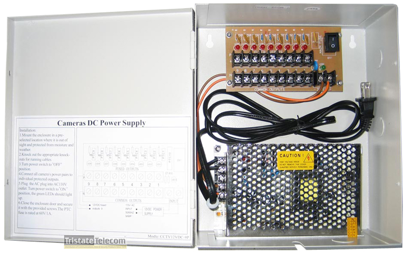 Power Supply 12VDC 10 Amp 4 CH PTC Fuse