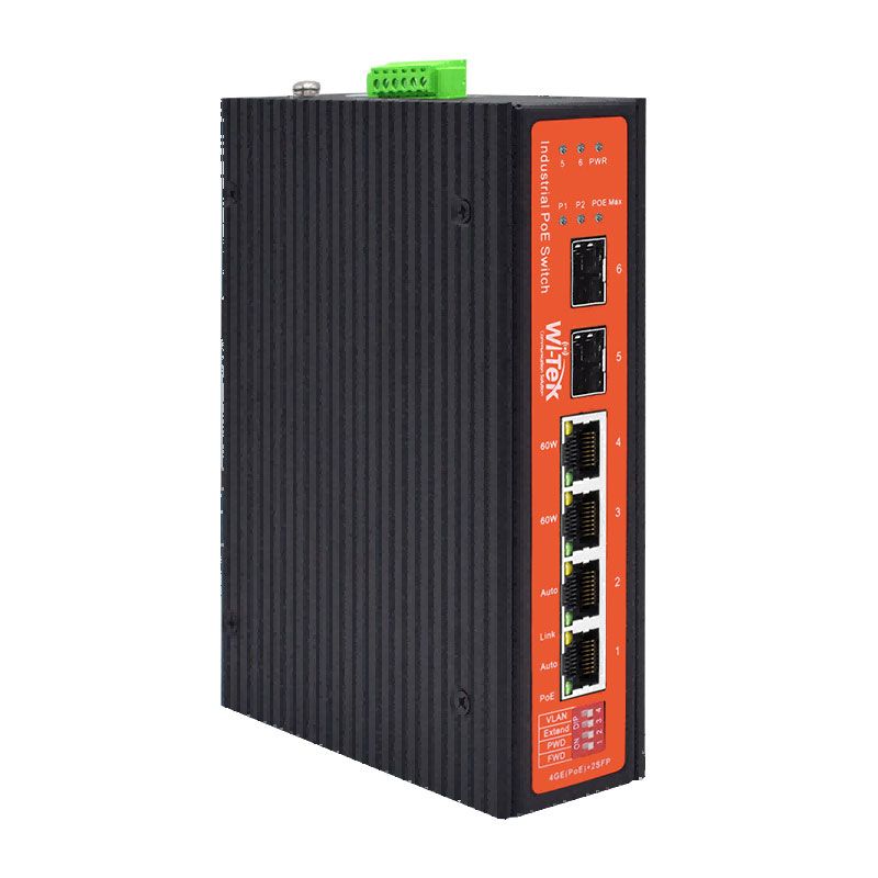 Switch 4 Ports Poe+ Gigabit 2 SFP L2 Industrial Managed 
