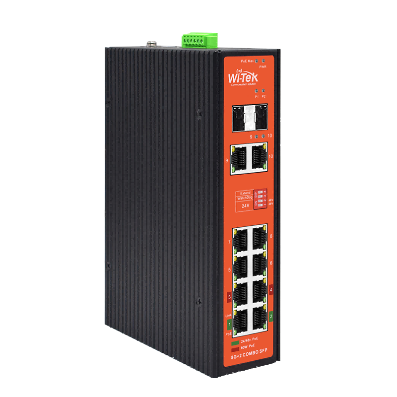 Switch 8 Ports Poe+ Gigabit 2 SFP L2 Industrial Managed 