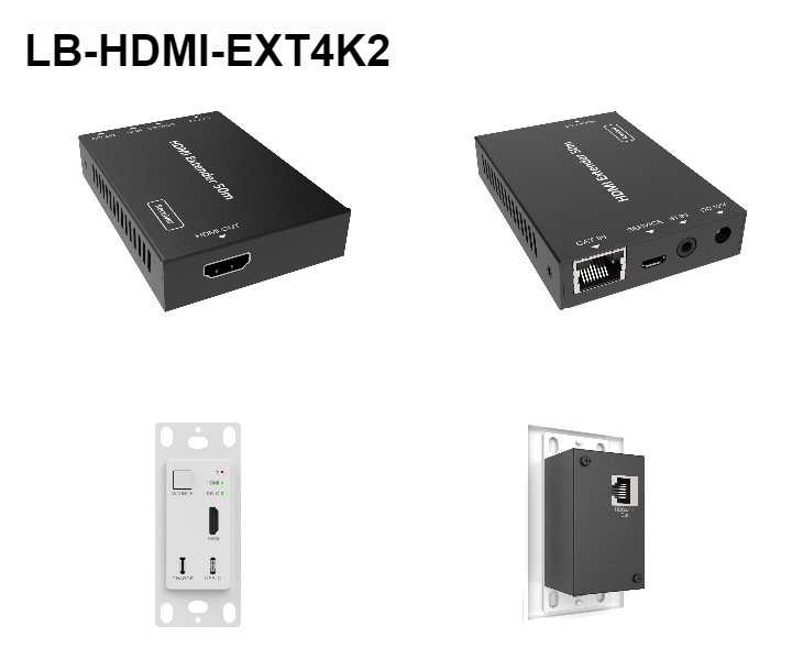 LIONBEAM | HDMI &amp; USB C Wall Plate POC Extender Over Cat